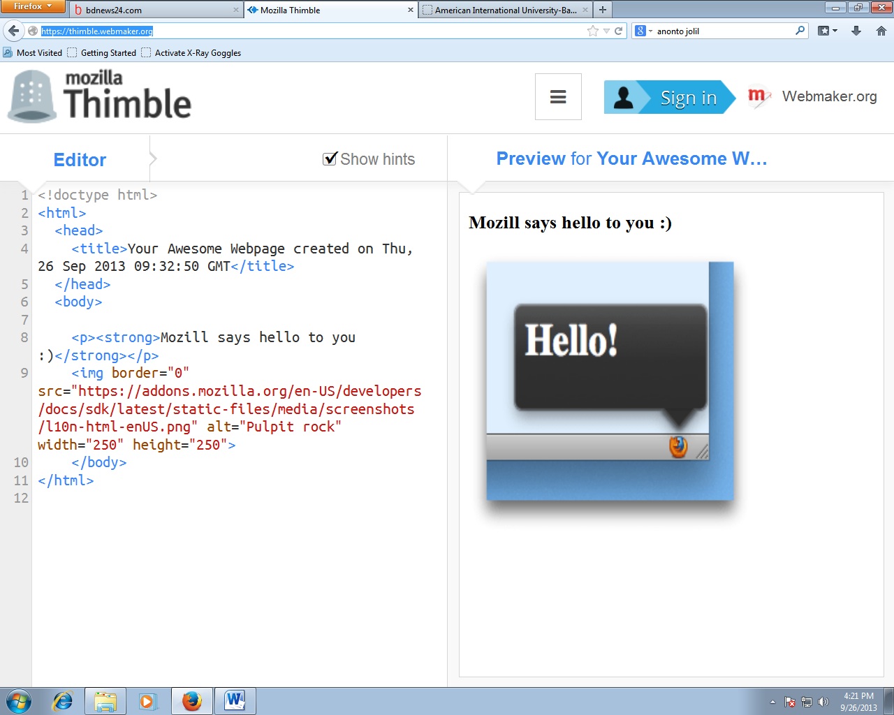 Hello from Mozilla!